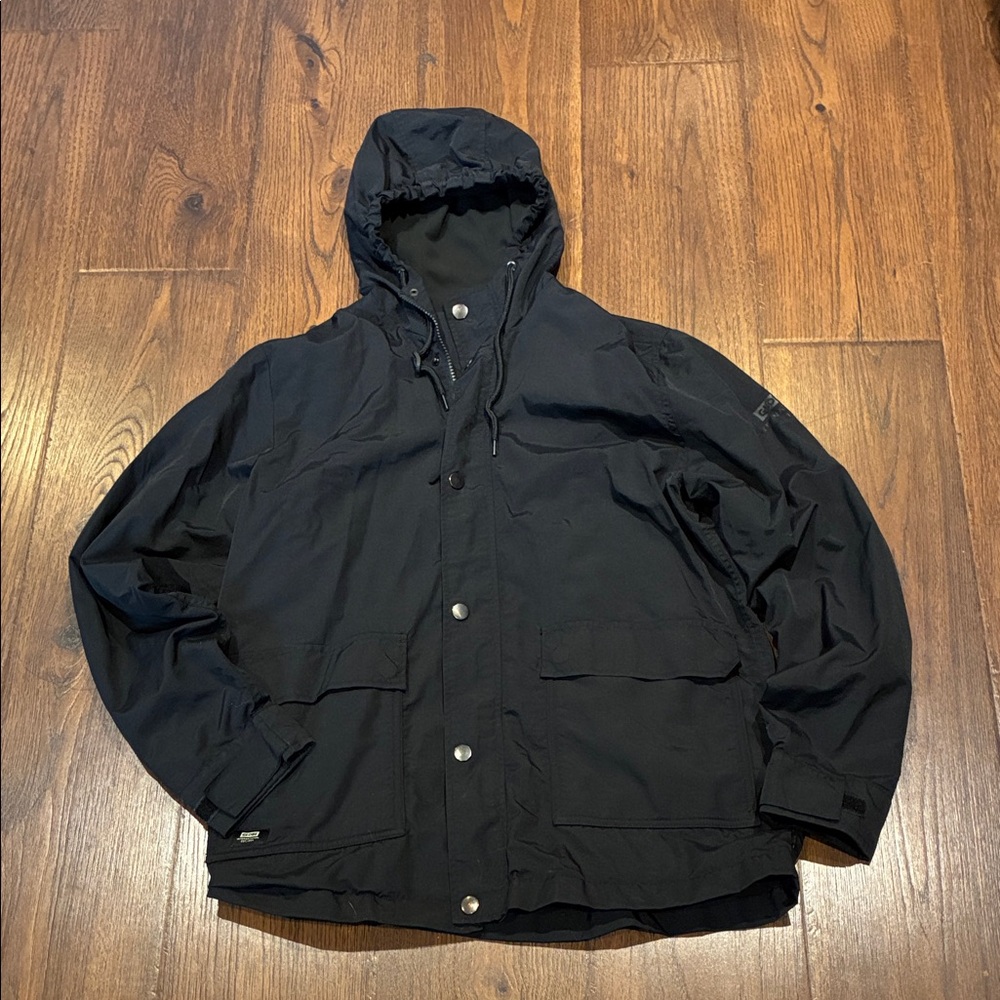 Globe Men's Black Hooded Raincoat